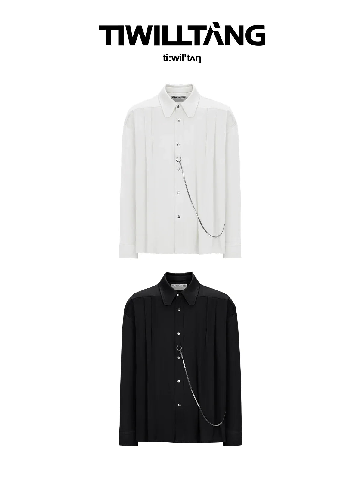 Chain Draped Long Sleeve Shirt