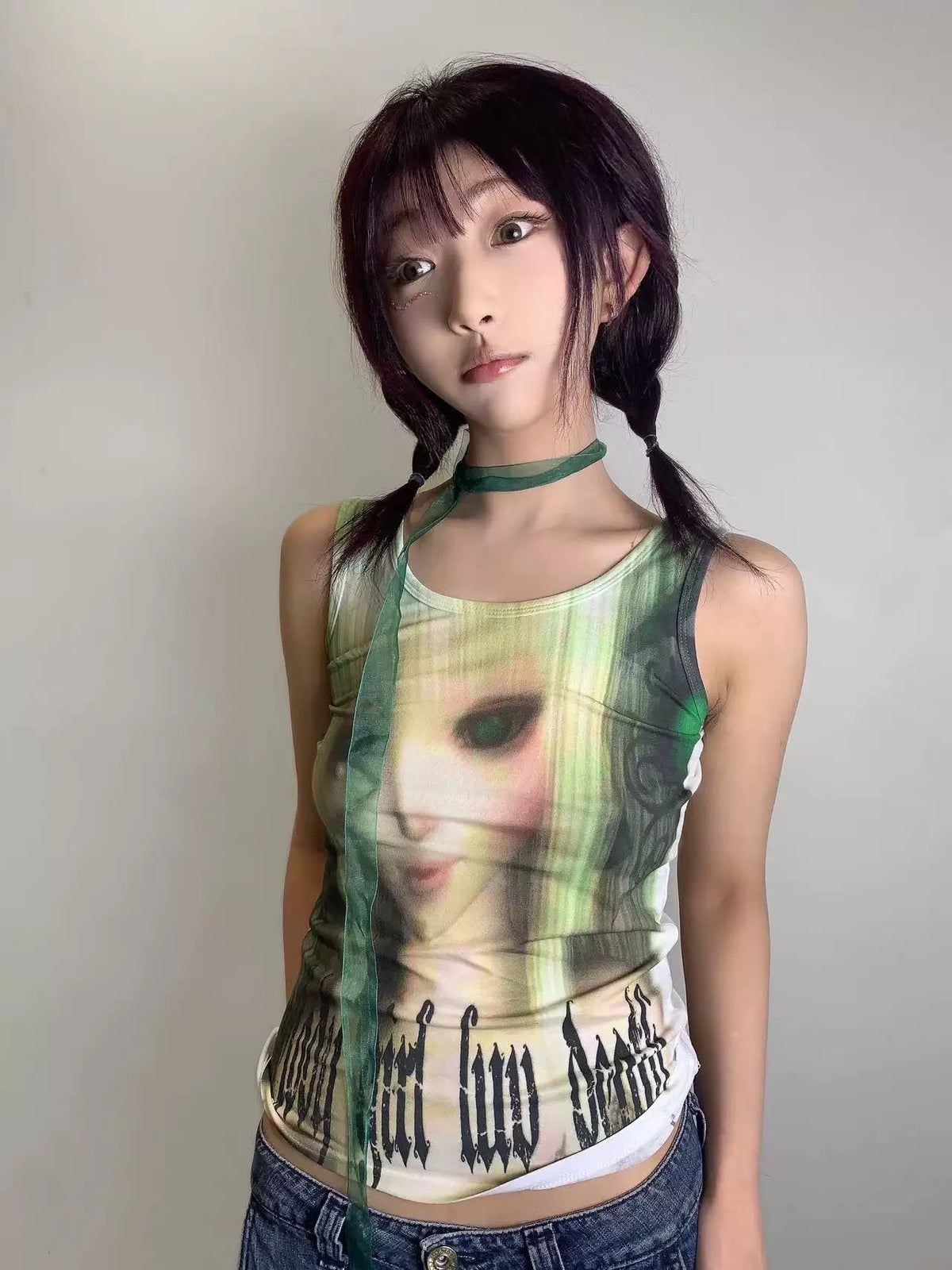 Artist Original Green Spirit Y2k Camisole