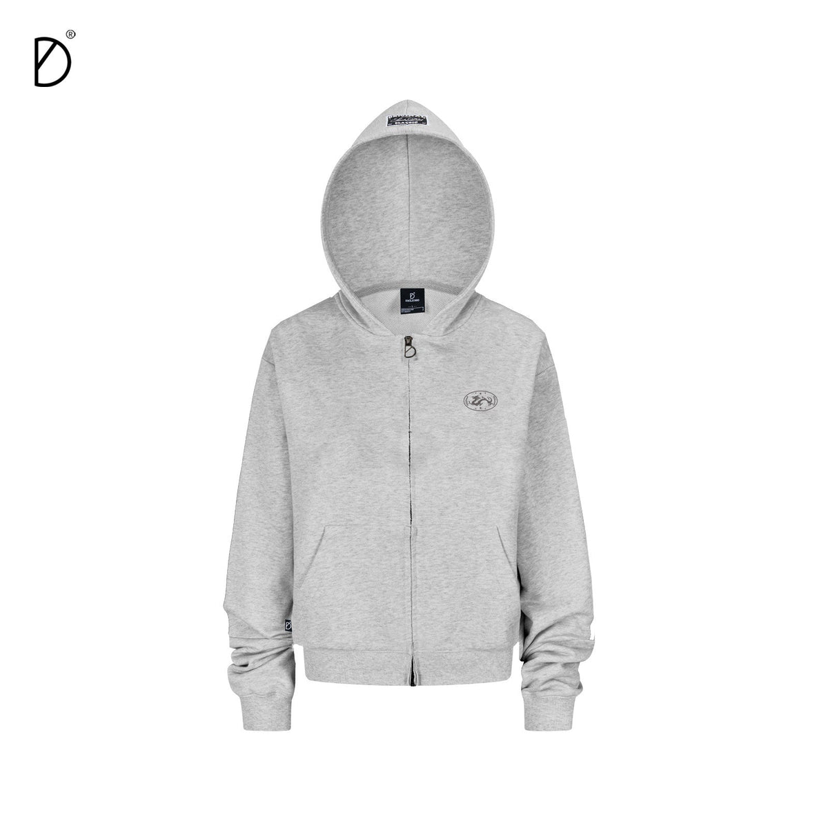 Logo Print Cropped Hoodie & Logo Print Wide Leg Sweatpants Setup