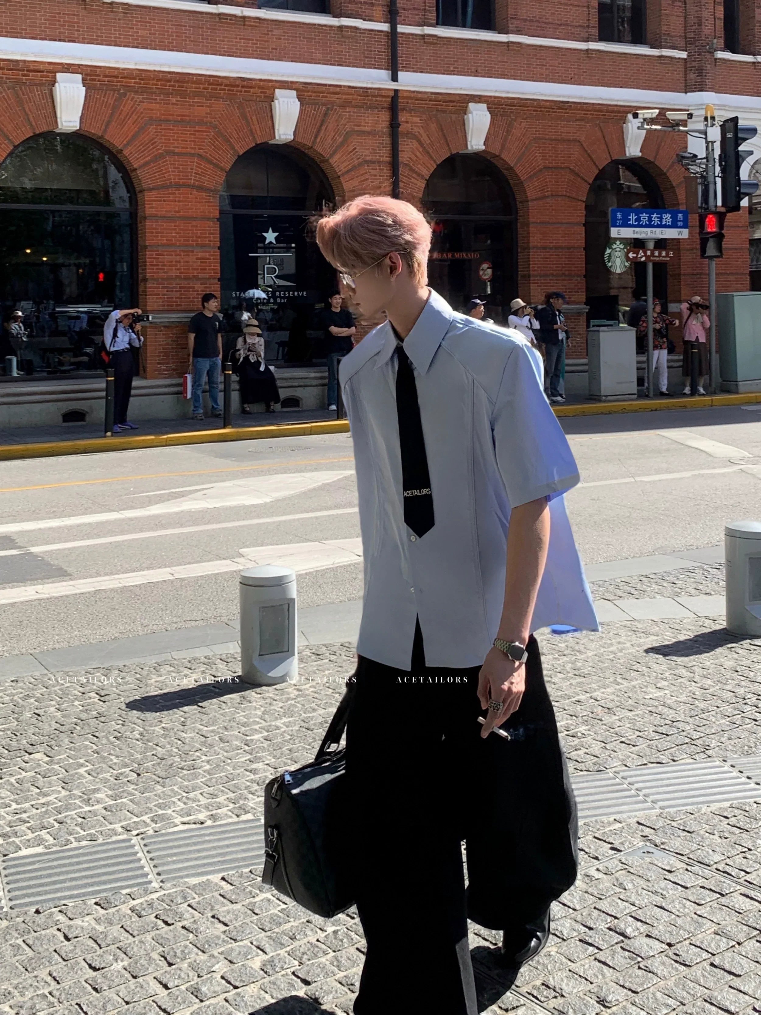 Structured Shoulder Short Sleeve Shirt