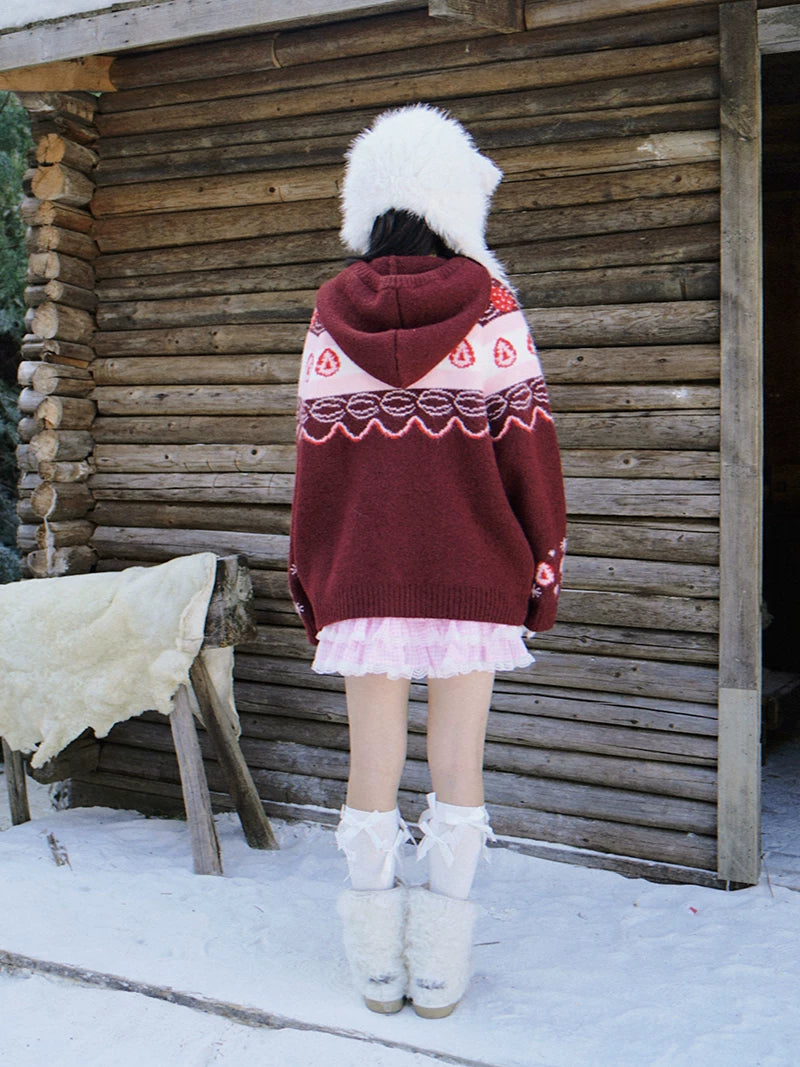 Strawberry Cake Knit Cardigan