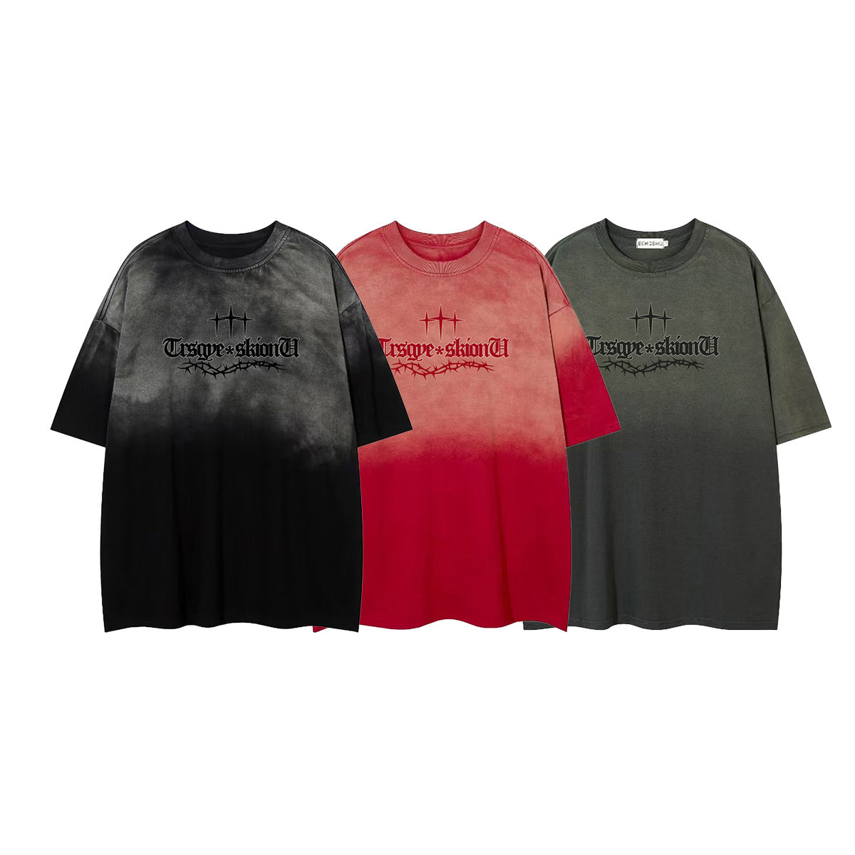 Gradient Thorn Logo Print Short Sleeve T-Shirt