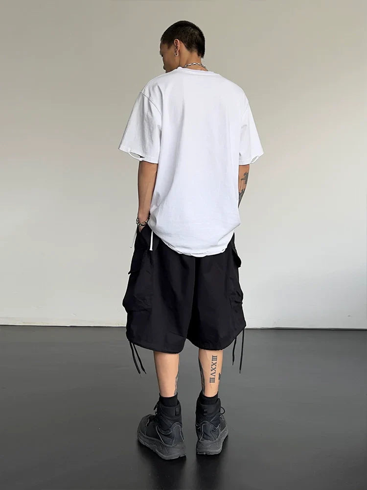 Large Pocket Workwear Wide Leg Short Pants