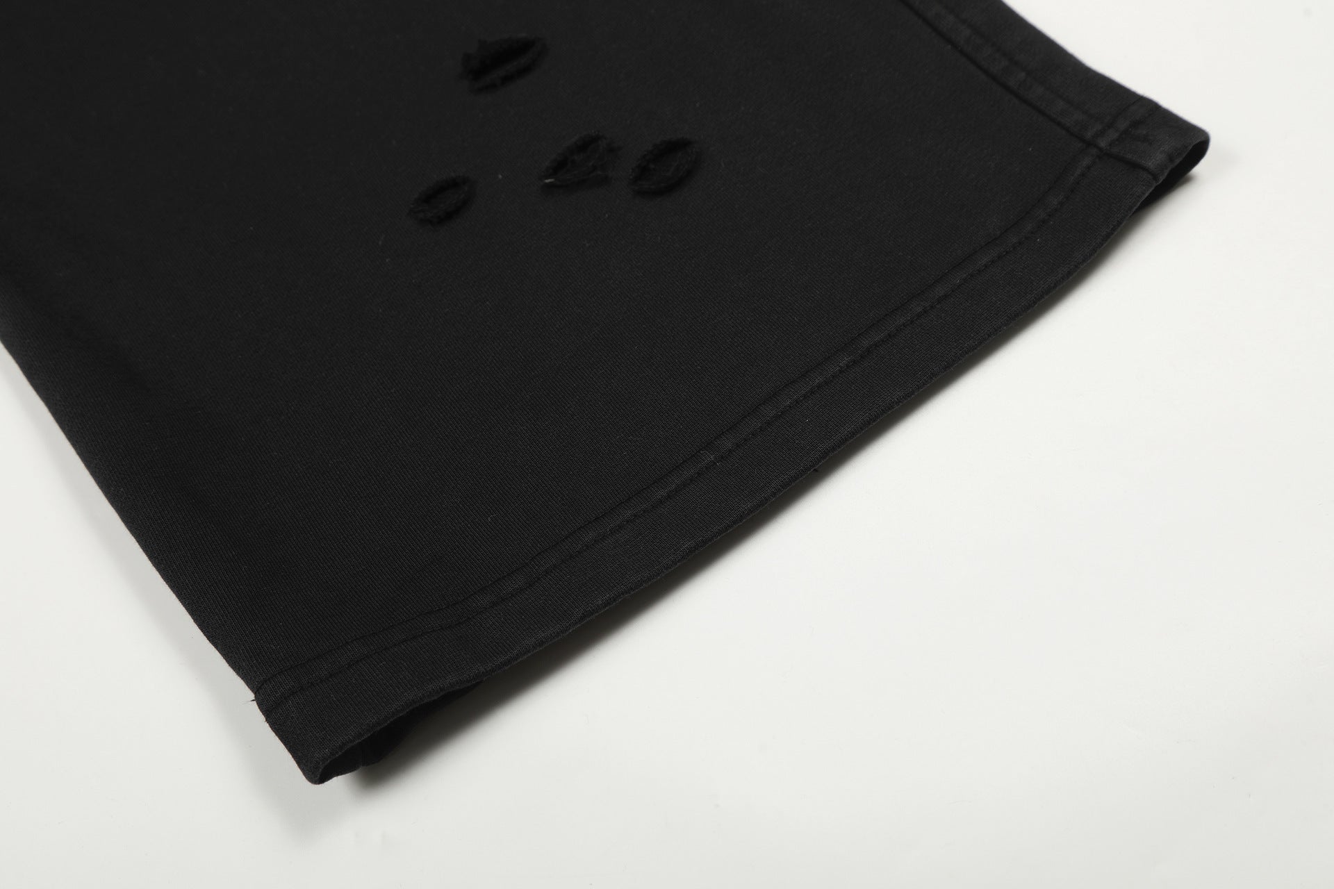 Washed Damage Drawstring Wide Leg Sweatpants