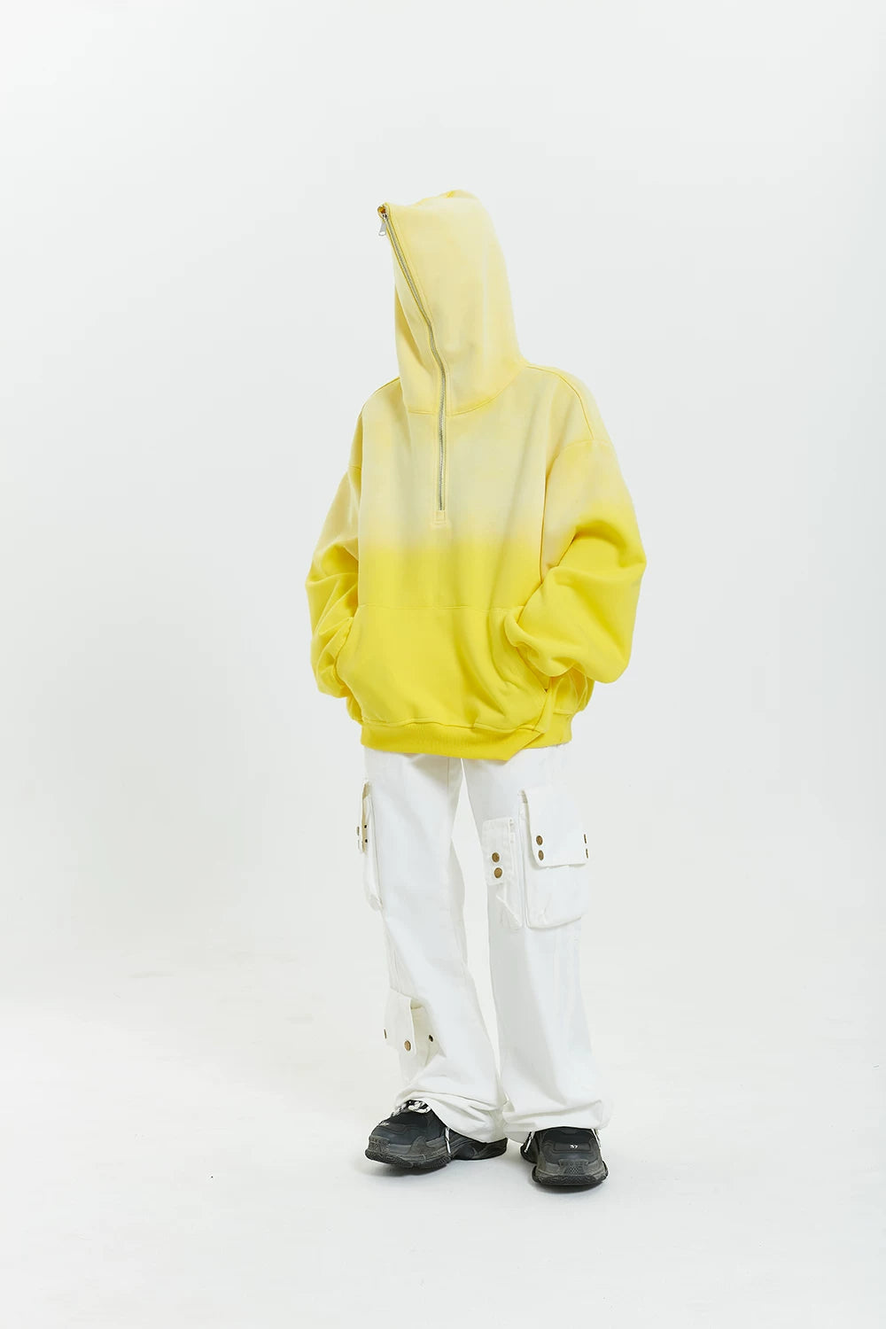 Gradient Half Zip Oversize Hoodie