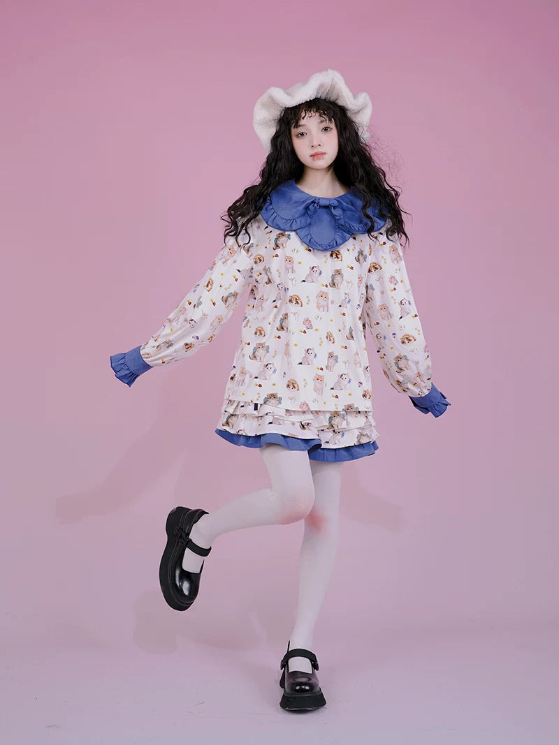 Flower Print Bow Skirt Na8271-K