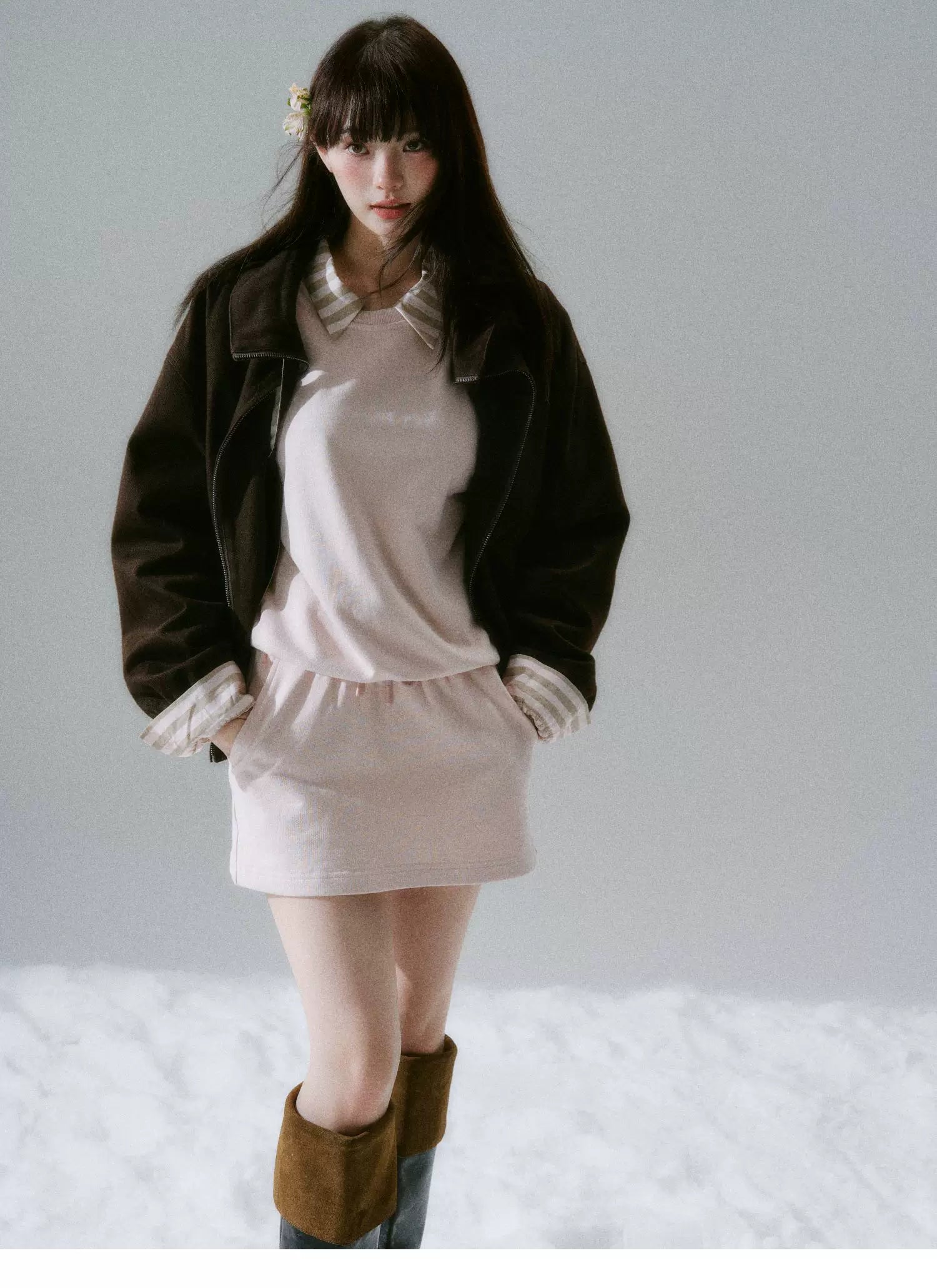 Bow Tie Collar Oversize Jacket