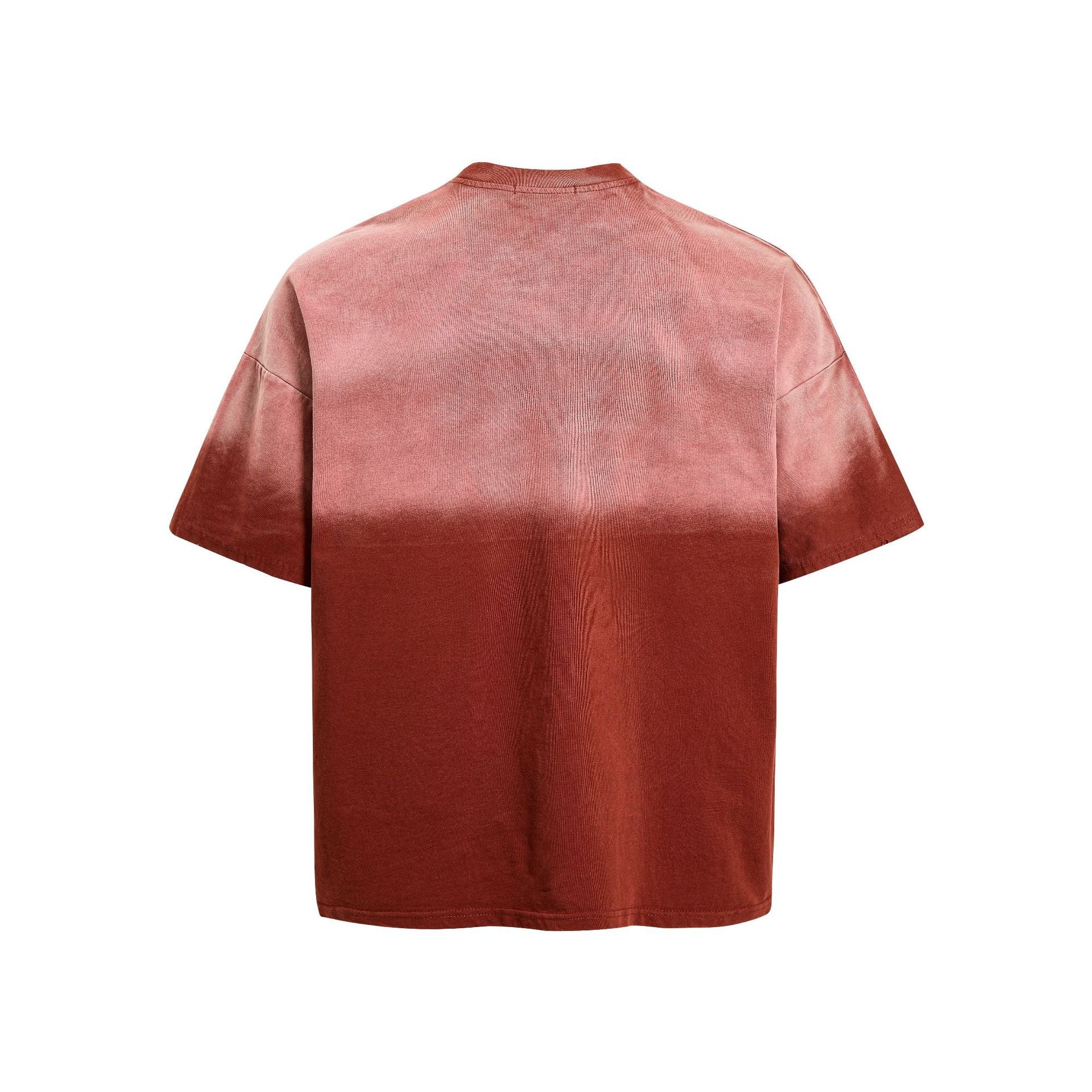 Washed Damage Portrait Print Short Sleeve T-Shirt