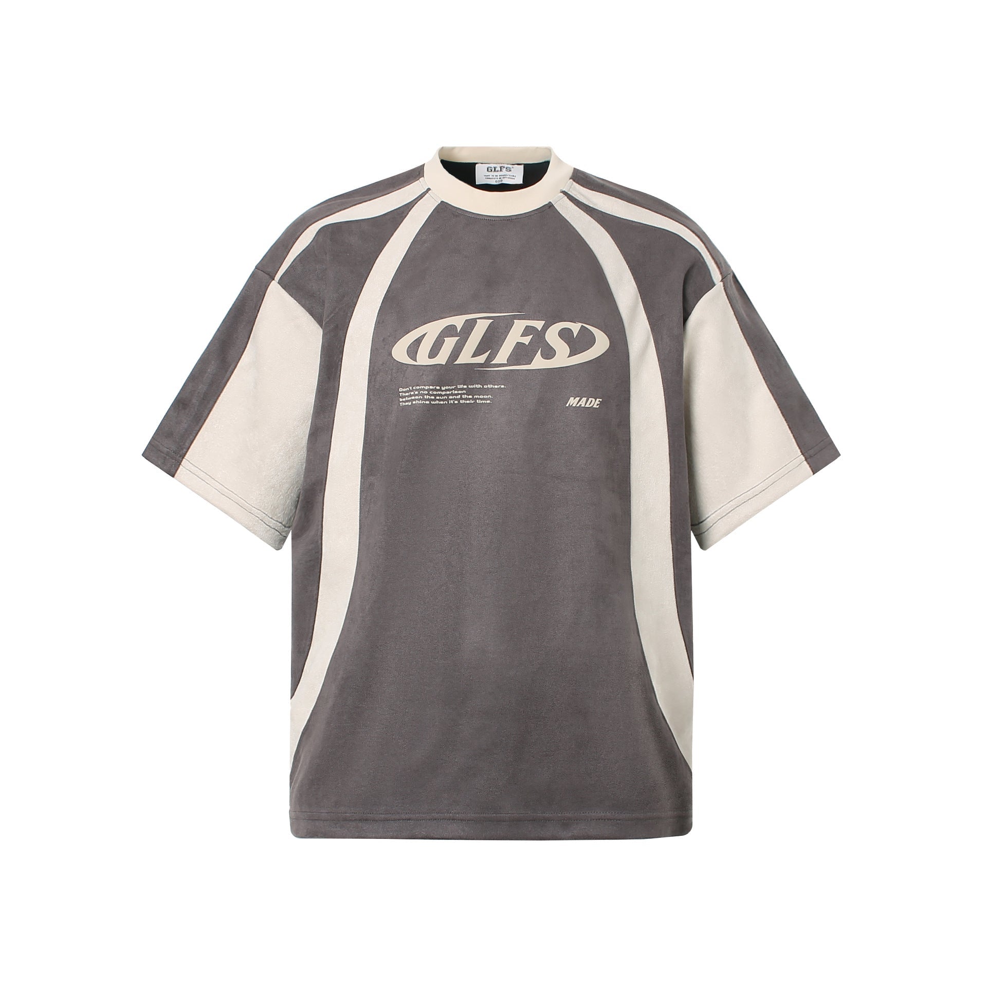 Color Block Panel Letter Print Short Sleeve T-Shirt