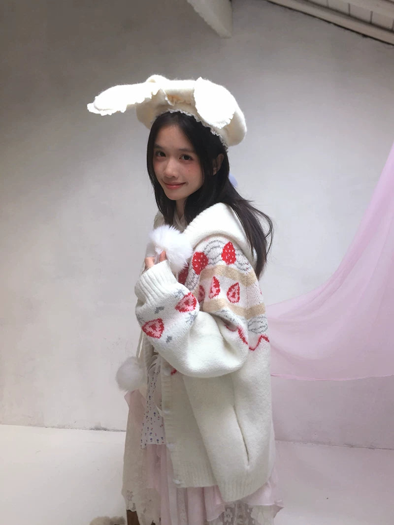 Wire Bunny Ear Lace Beret Hat