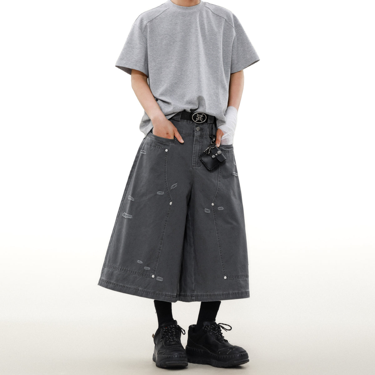 Retro Frayed Denim Jorts