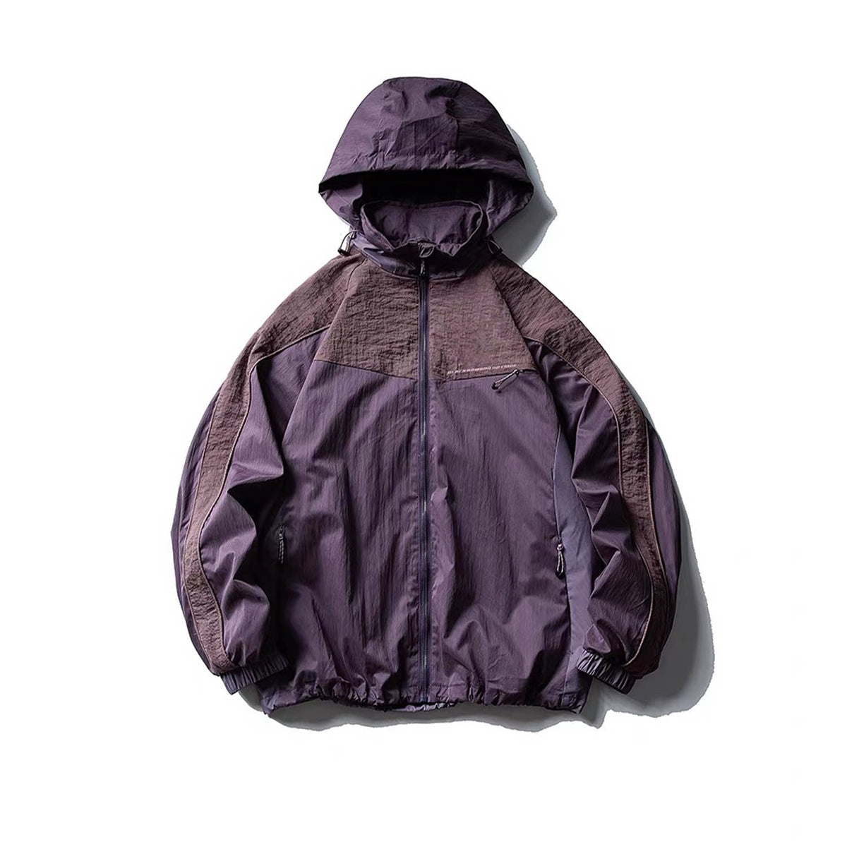 Oversize Nylon Hooded Jacket & Panel Wide Leg Pants Setup