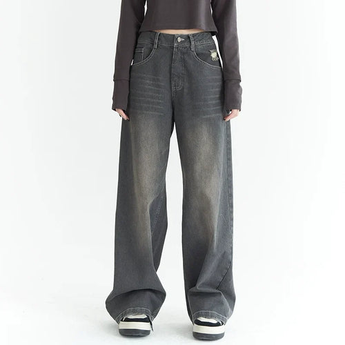 Jean Large en Denim Délavé - Noir / M