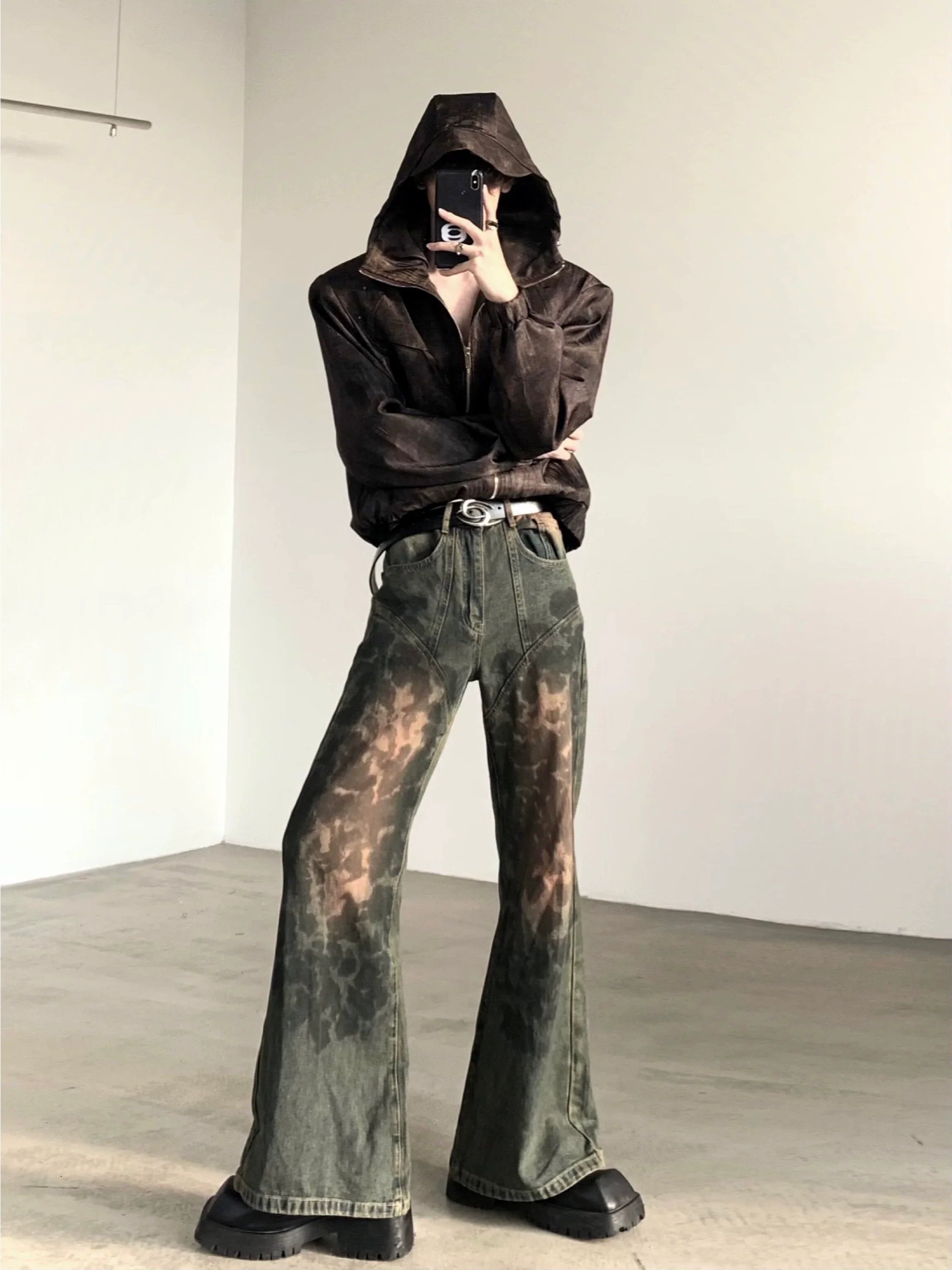 Shoulder Pad Hooded Jacket