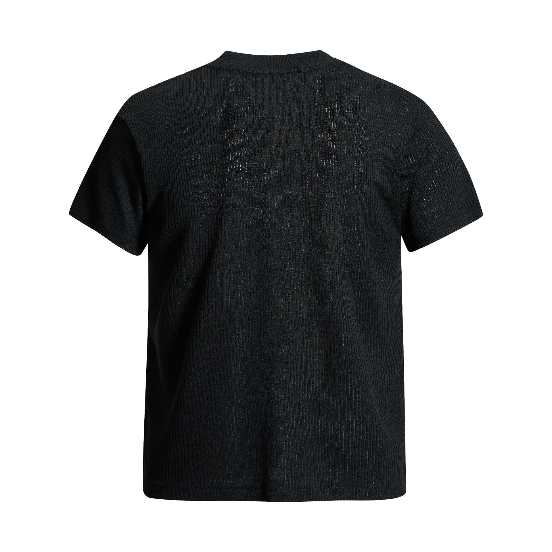 Ribbed Graphic Art Print Short Sleeve T-Shirt
