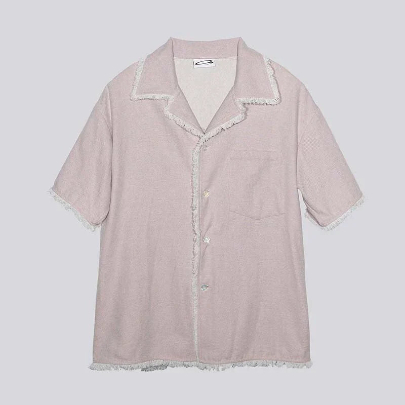 Graphic Print Fringe Design Short Sleeve Shirt
