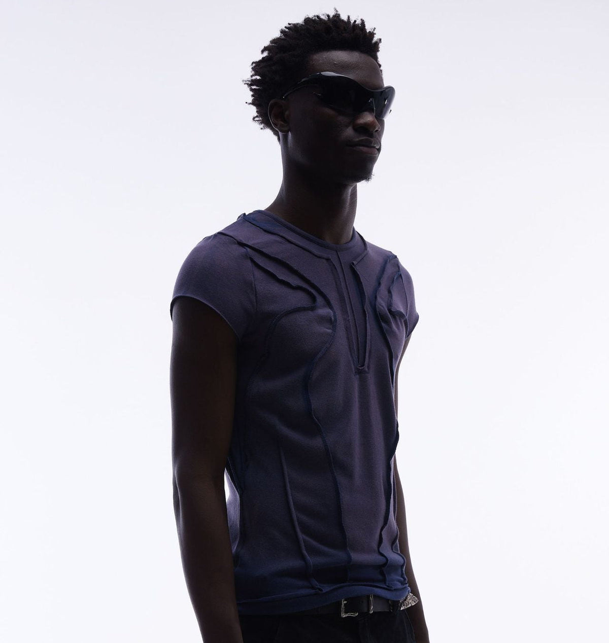 Washed Deconstruction Layered Short Sleeve T-Shirt