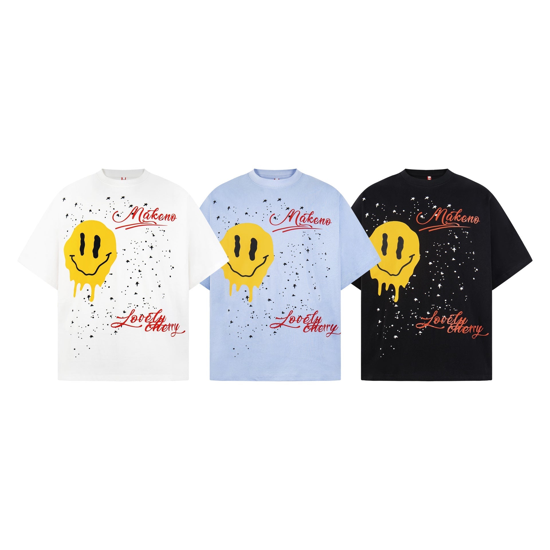 Smile Print Oversize Short Sleeve T-Shirt