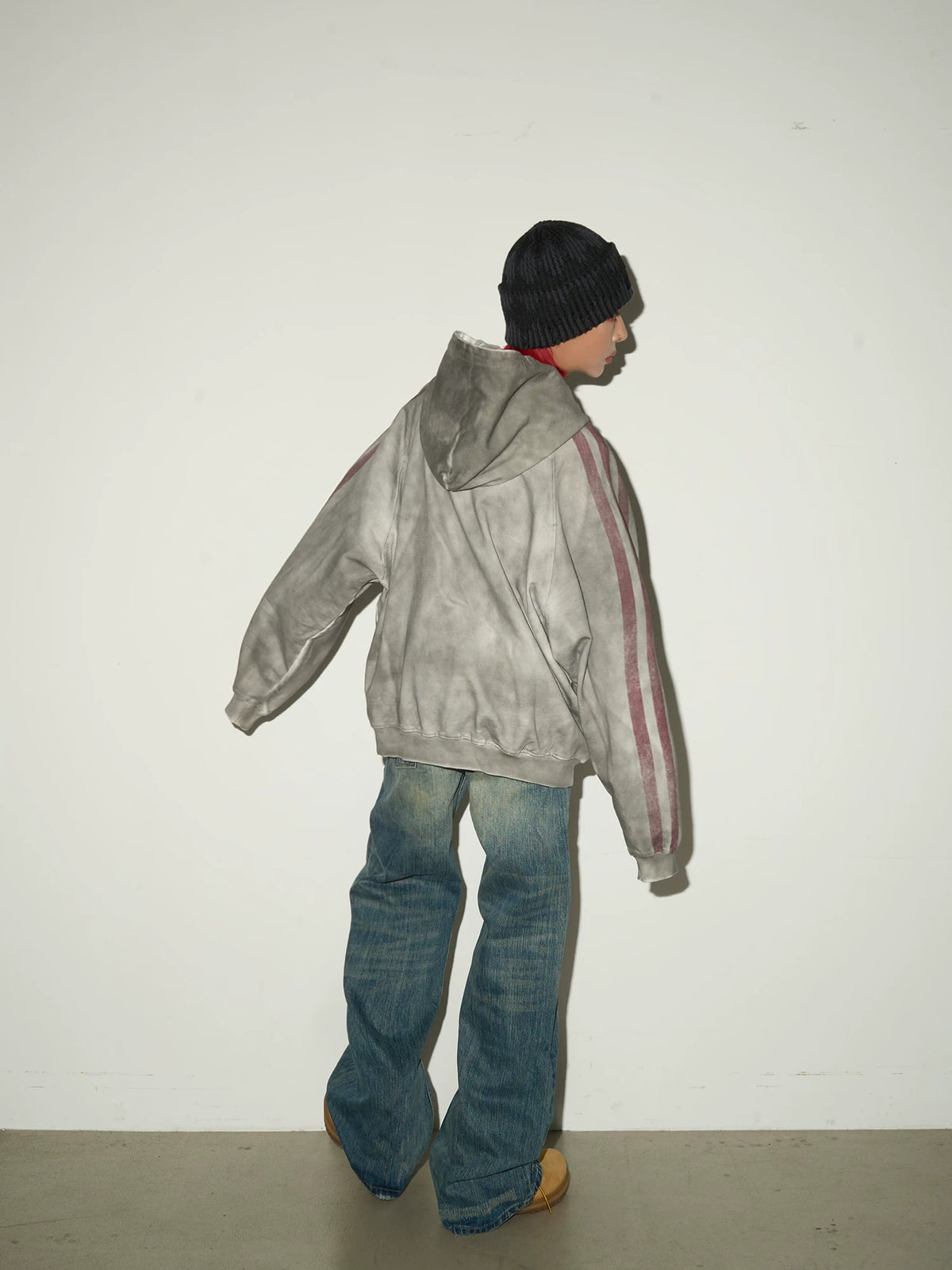Letter Print Washed Oversize Hoodie
