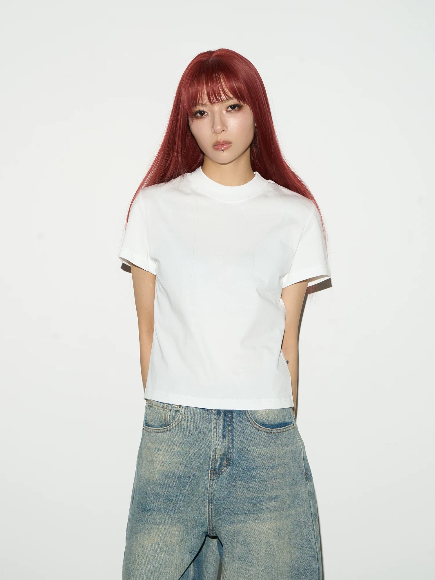 Plain Fitted Short Sleeve T-Shirt