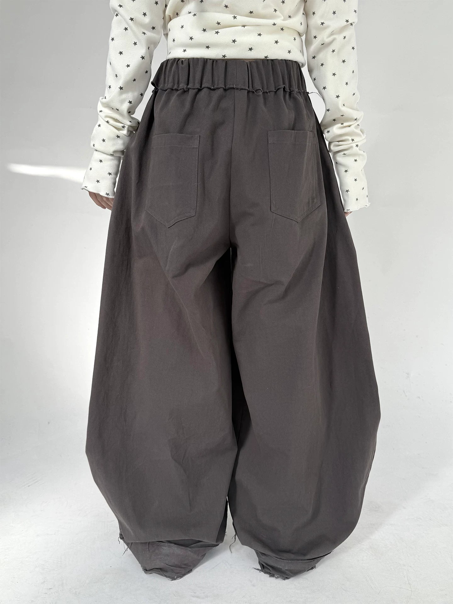 Letter Print Elastic Waist Wide Leg Sweatpants