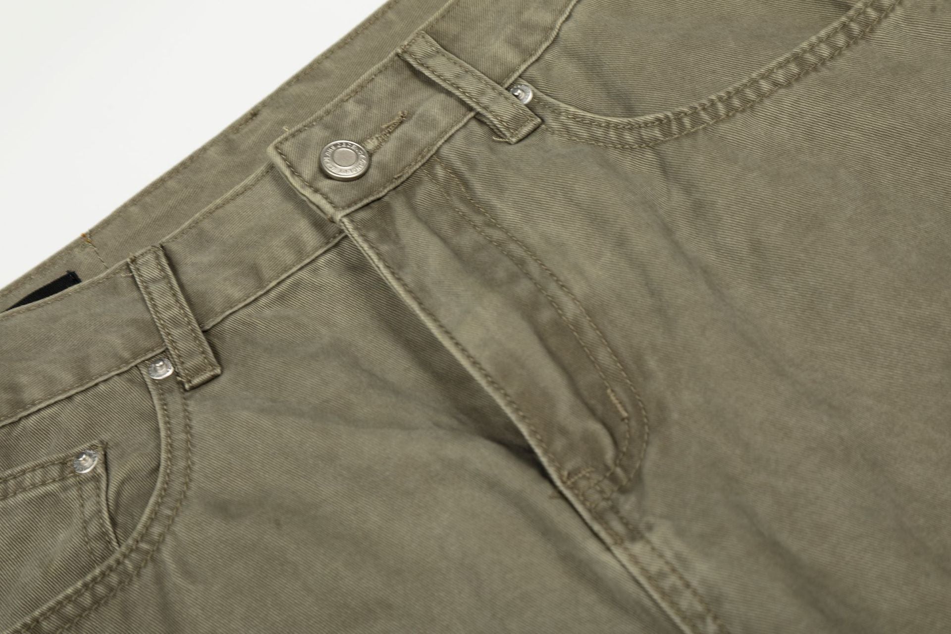 Washed Multi Pocket Curved Cargo Pants