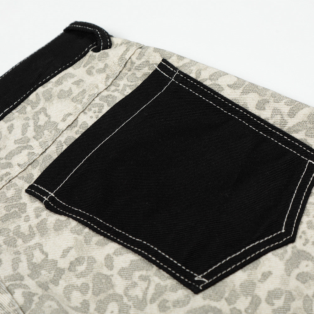 Kurze Hose mit weitem Bein und Leopardenmuster