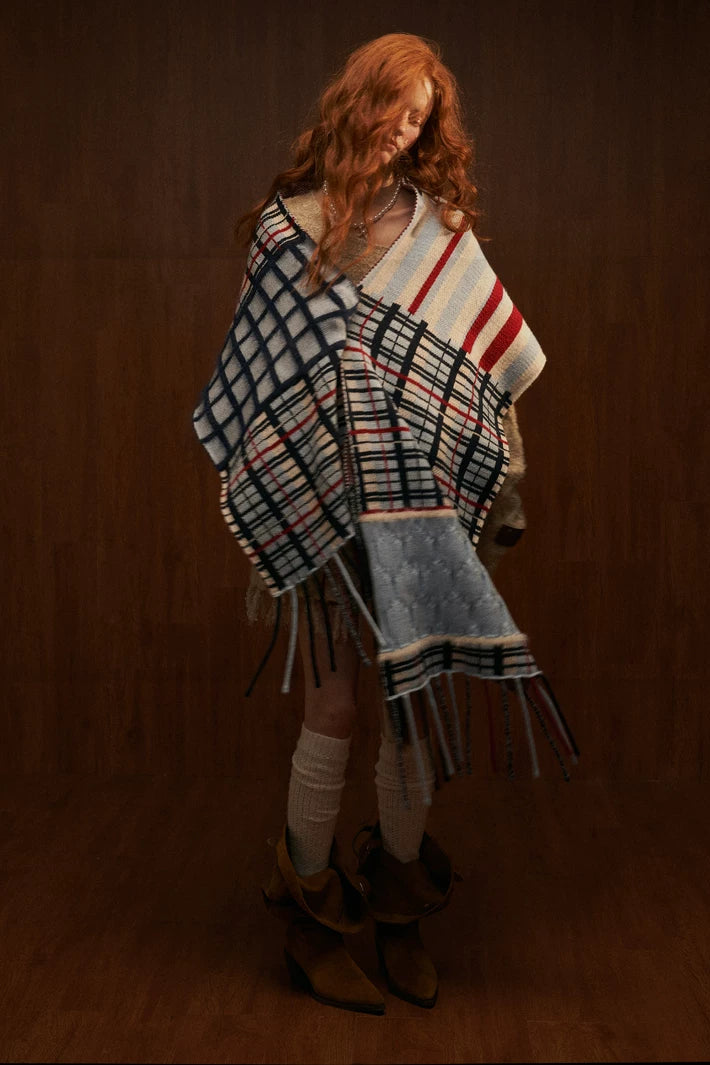 Wool Blend Tassel Knit Sweater & Waist Belt