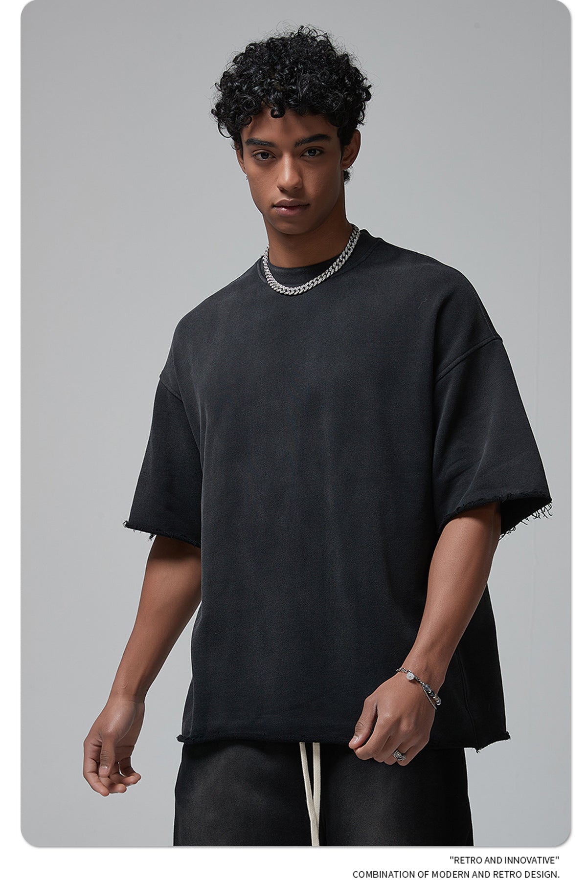 Oversize Spray-dyed Short-sleeve T-shirt & Spray-dyed Short Sweatpants Setup