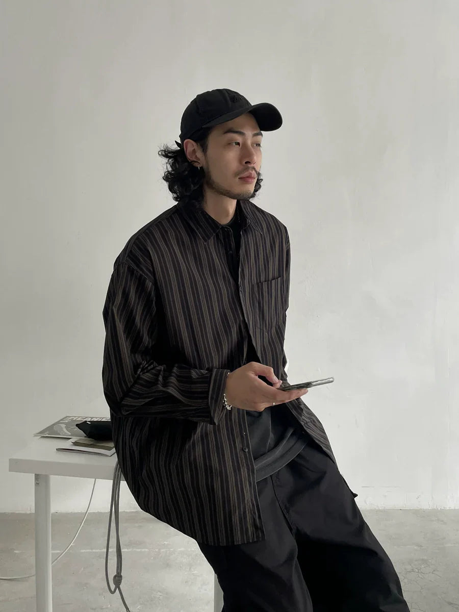 Loose Stripe Long Sleeve Shirt