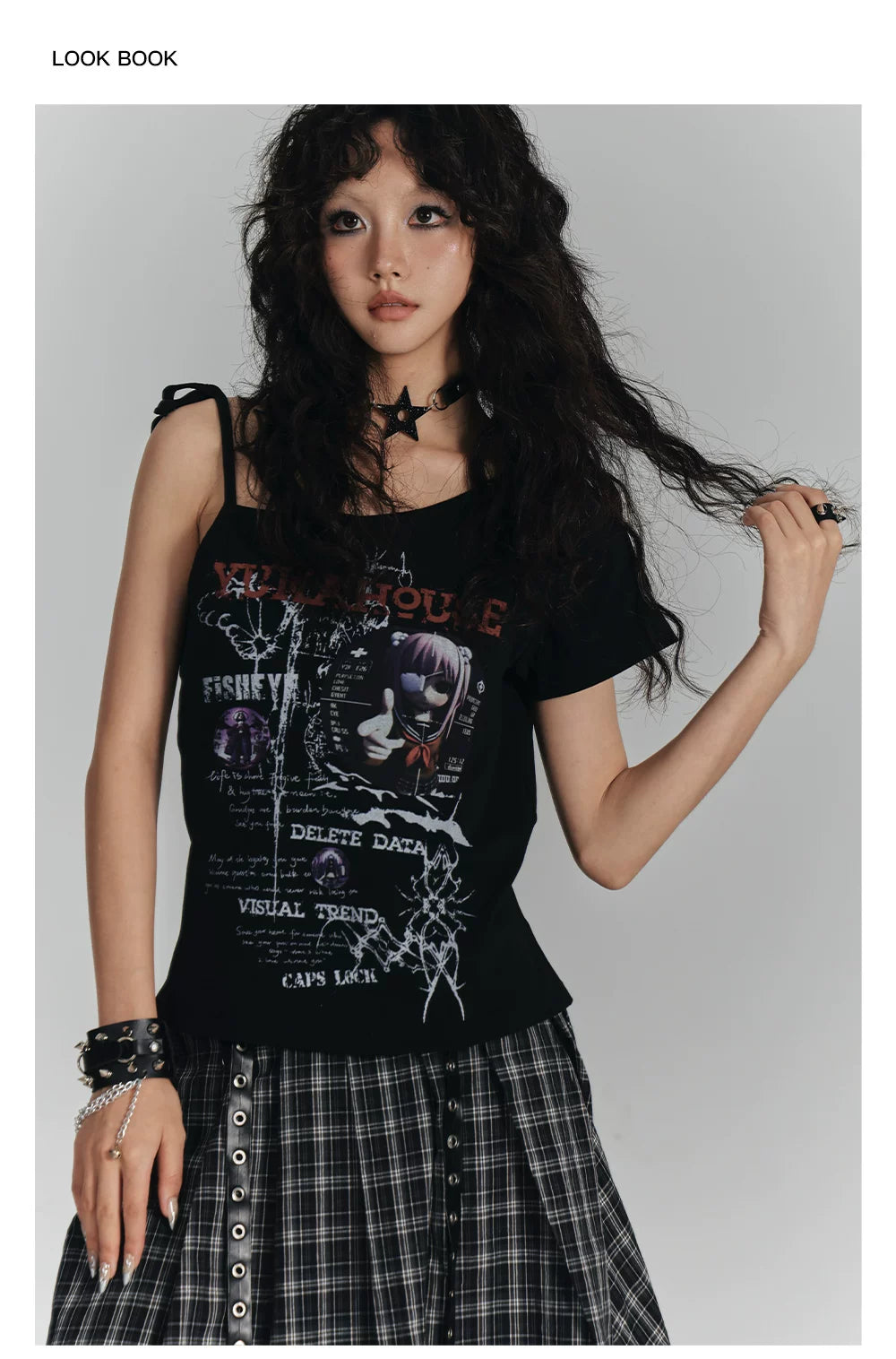Off-Shoulder Graphic Print Slim Short Sleeve T-Shirt
