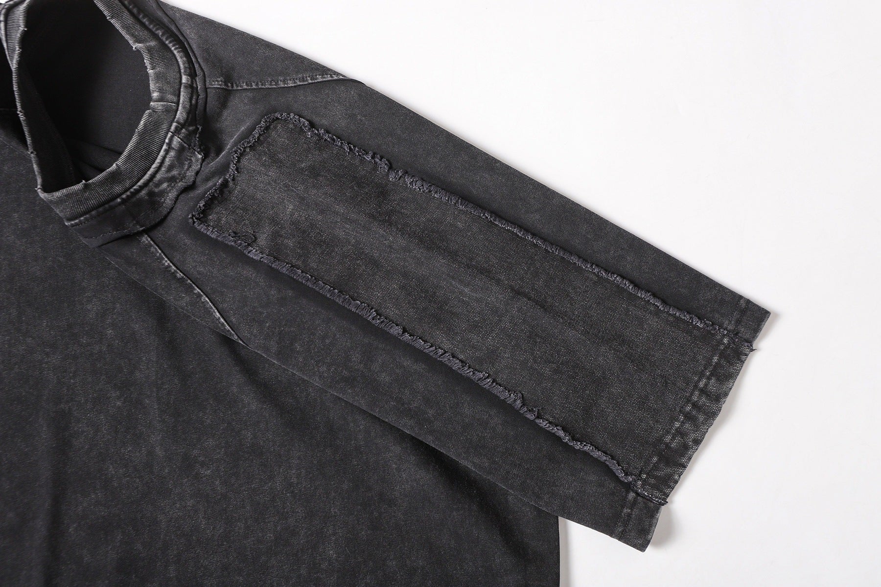Washed Mock Neck Pocket Short Sleeve T-Shirt