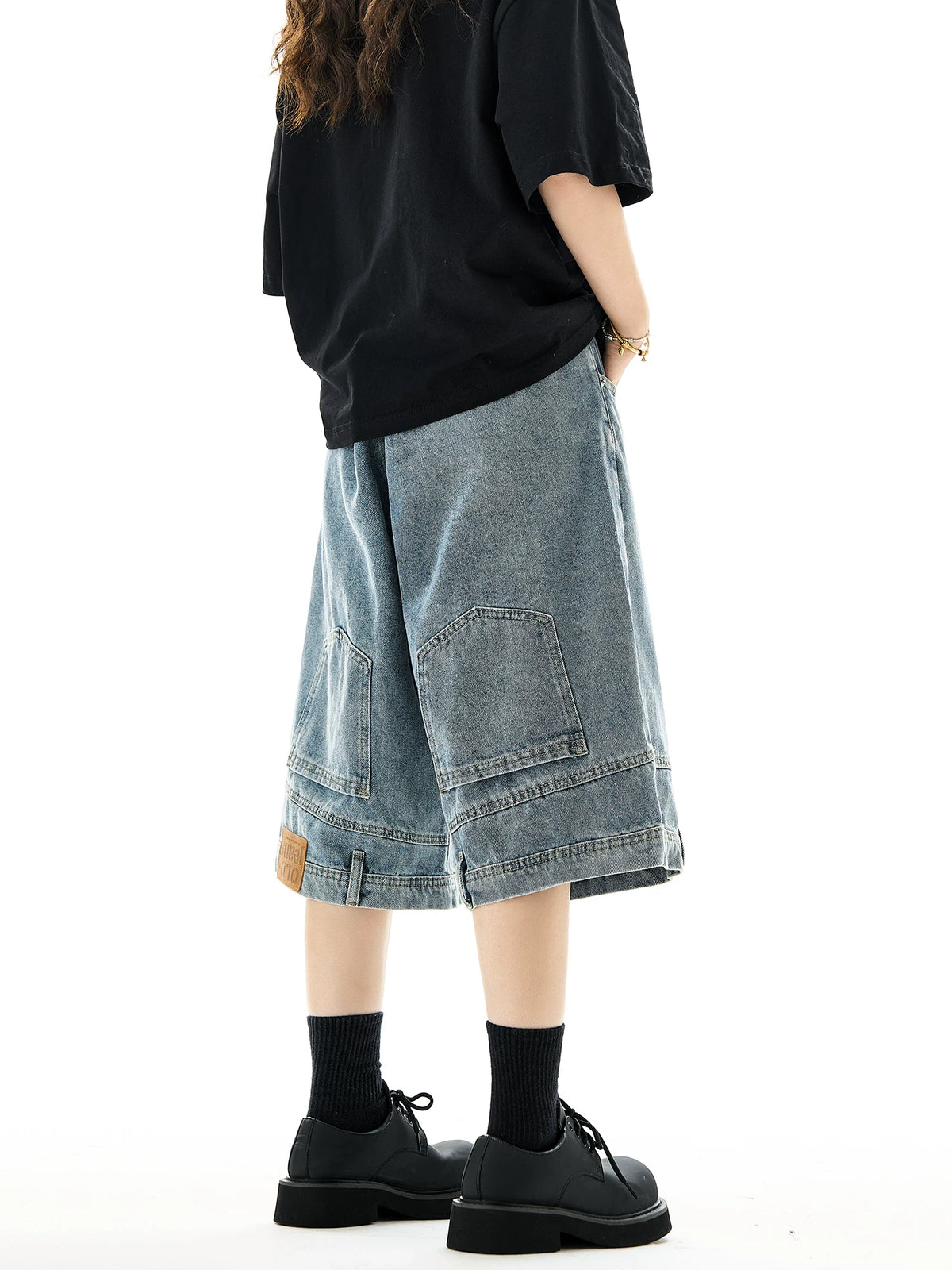 Shorts en jean à jambes larges