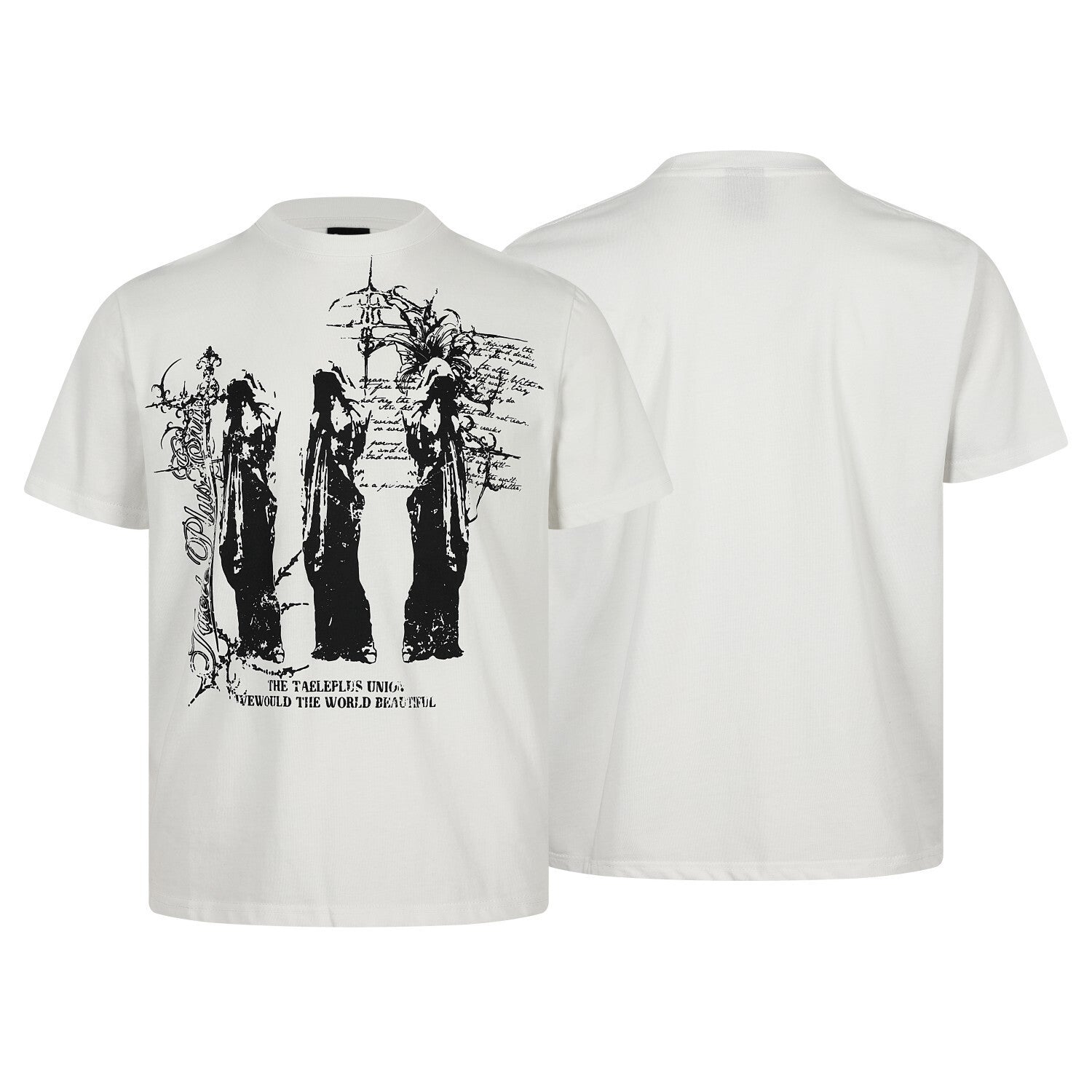 Graffiti Print Cotton Short Sleeve T-Shirt