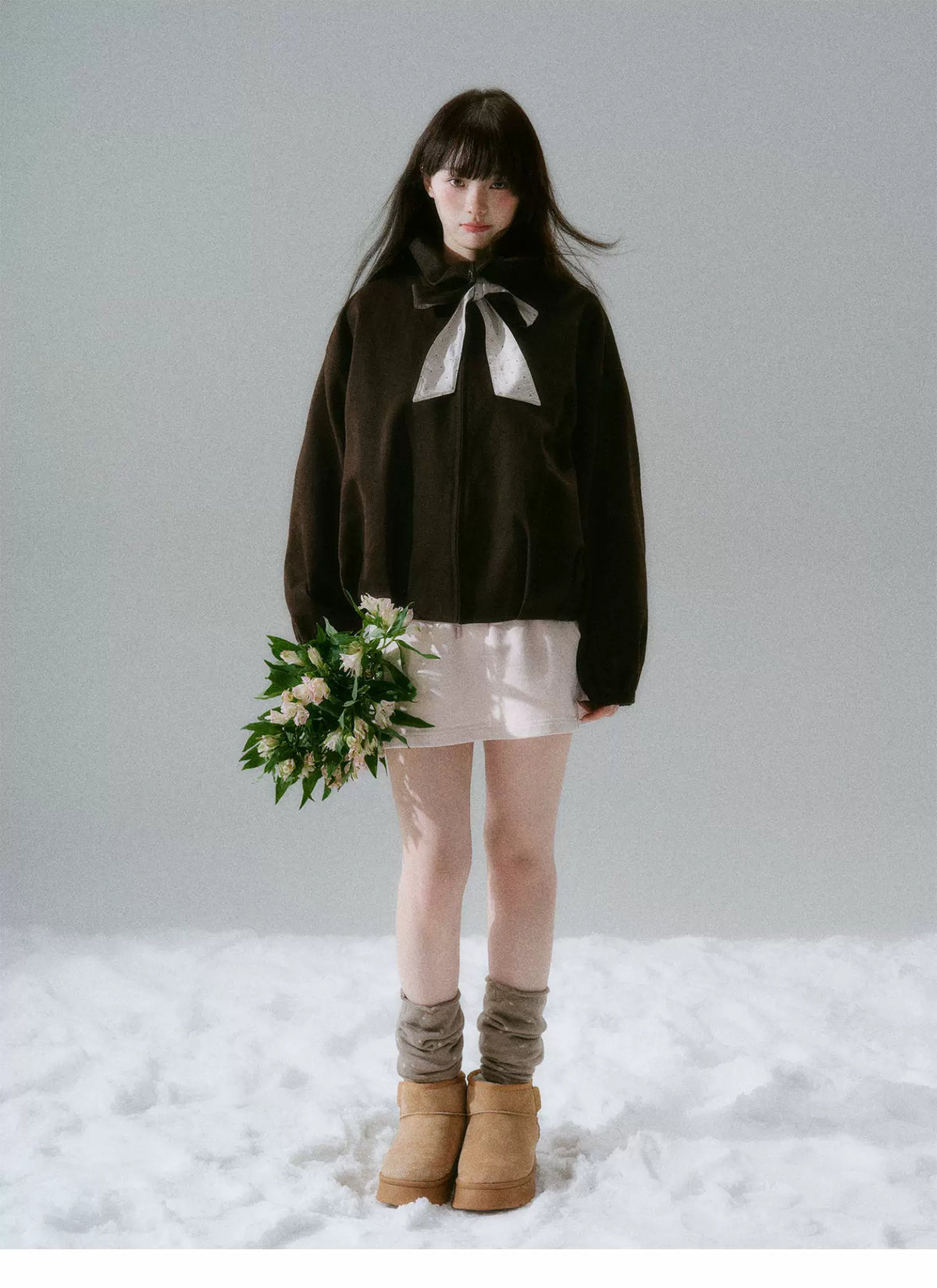 Bow Tie Collar Oversize Jacket