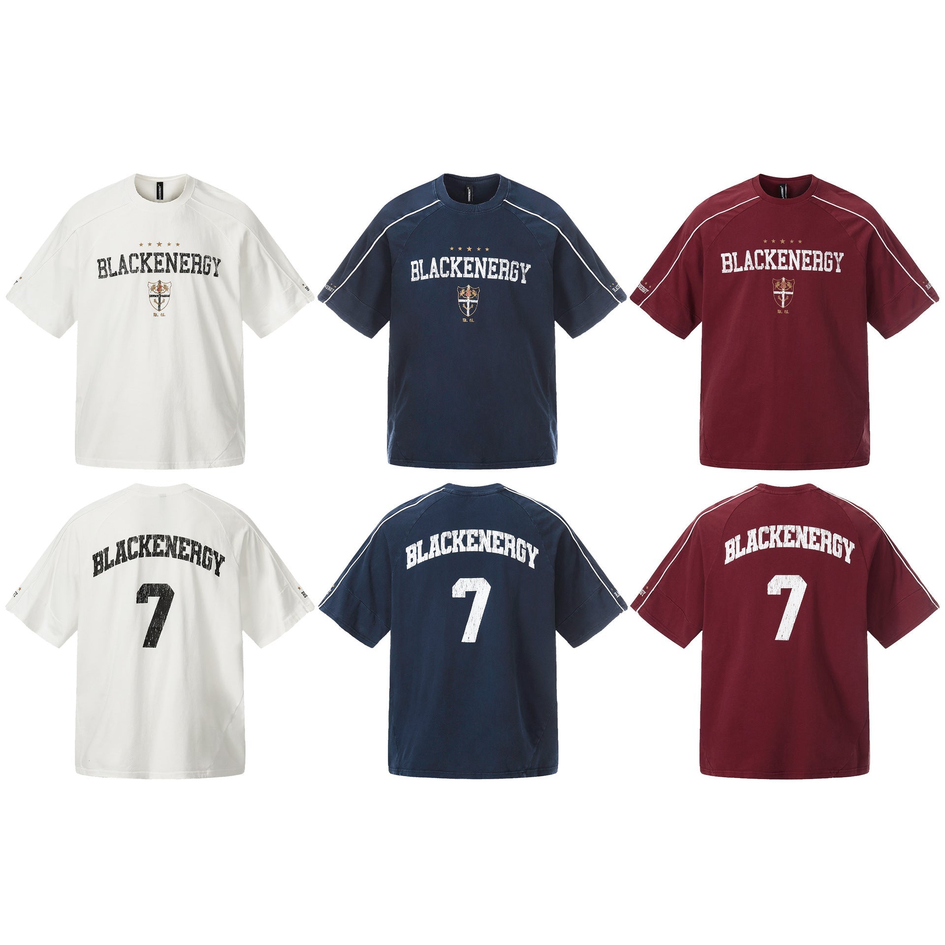 Letter Embroidery Piping Short Sleeve T-Shirt
