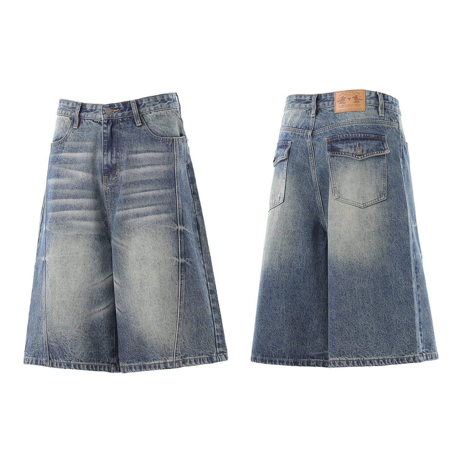 Denim Wash Wide Leg Jort