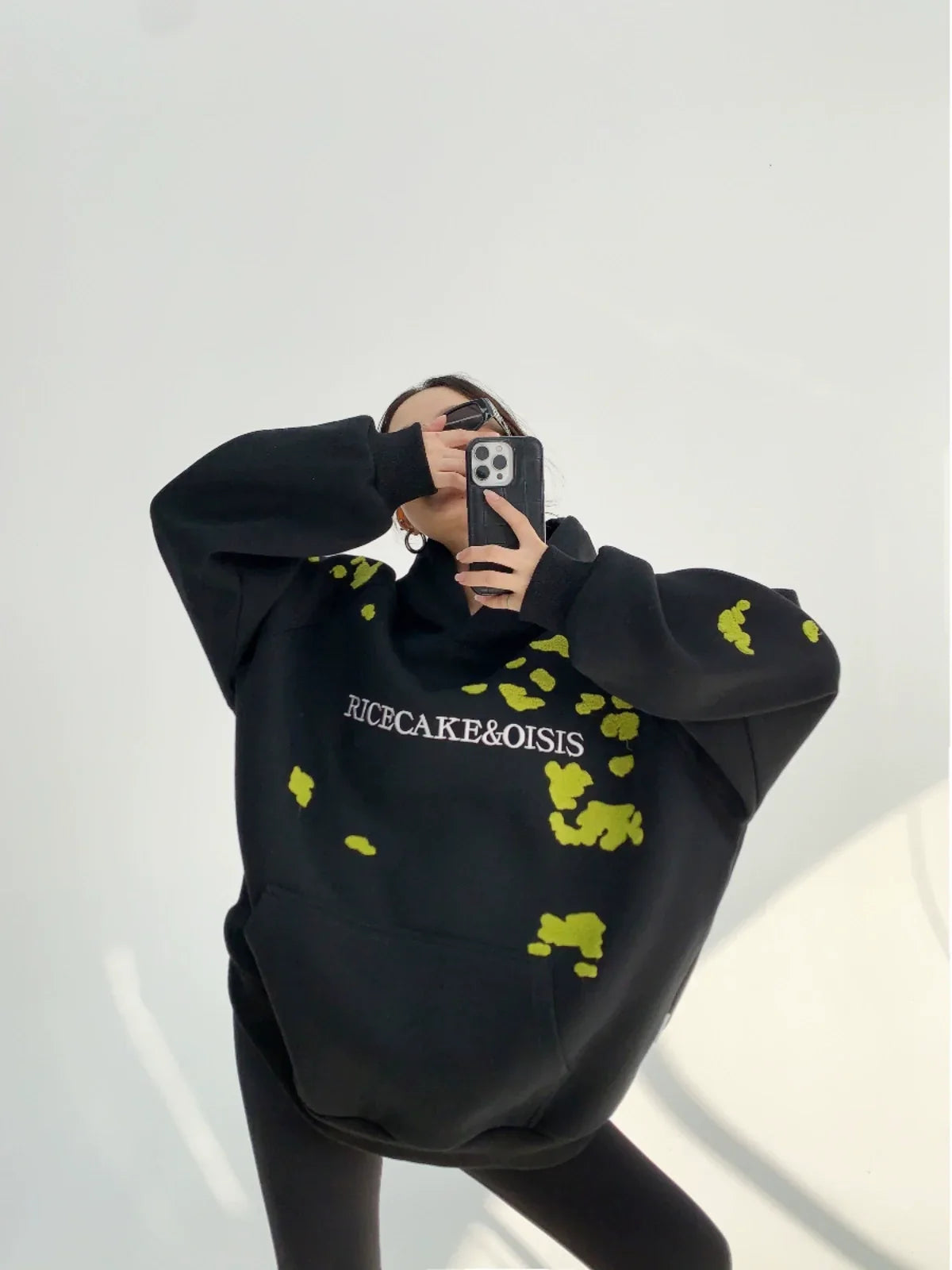 Thick Embroidery Oversized Hoodie
