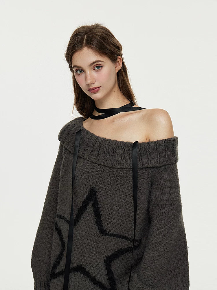 Multi-Way Off-Shoulder Wool Knit Sweater & Leg Cover