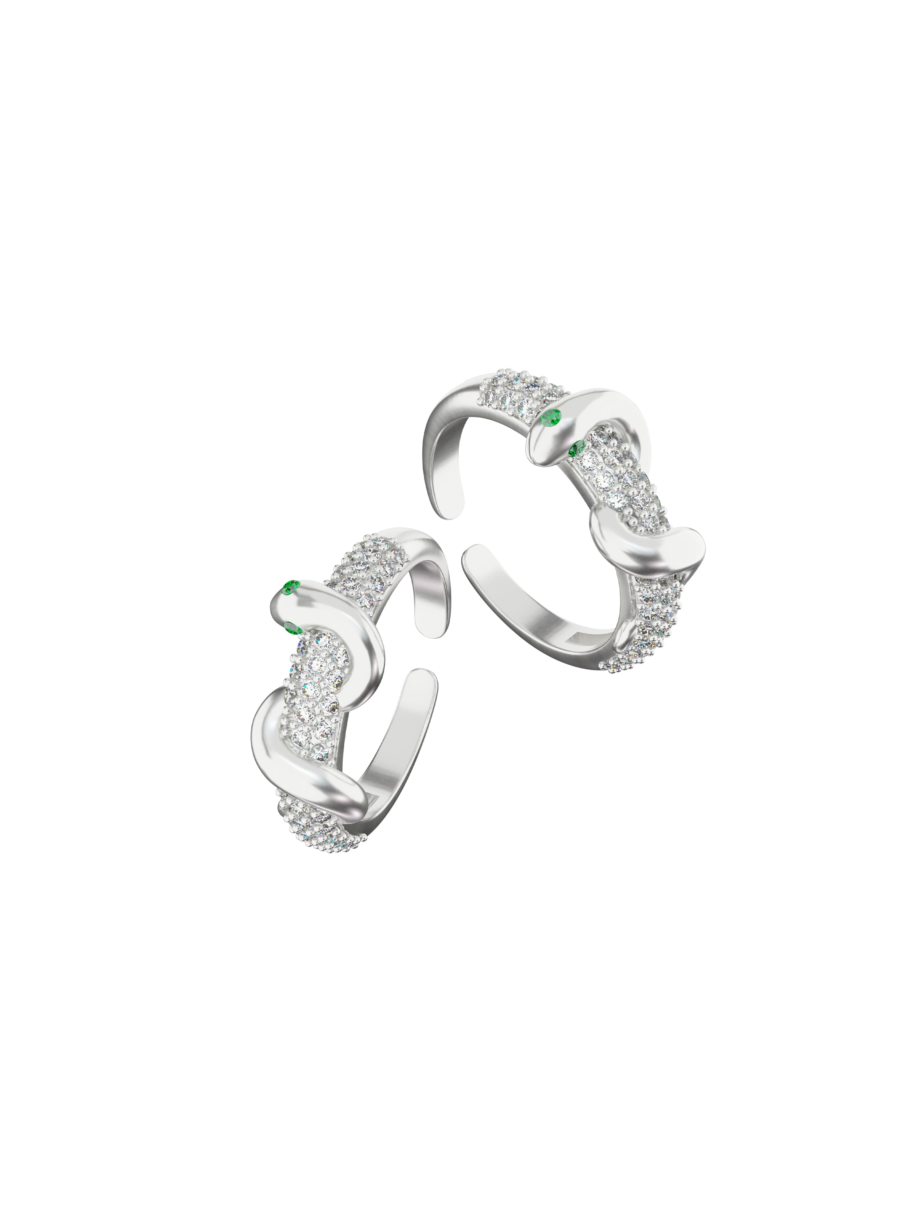 Full Drill Spirit Snake Winding Open Ring