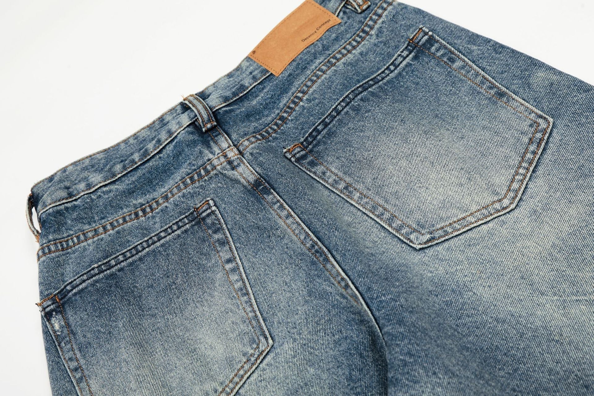 Paint Splatter Curved Denim Jeans