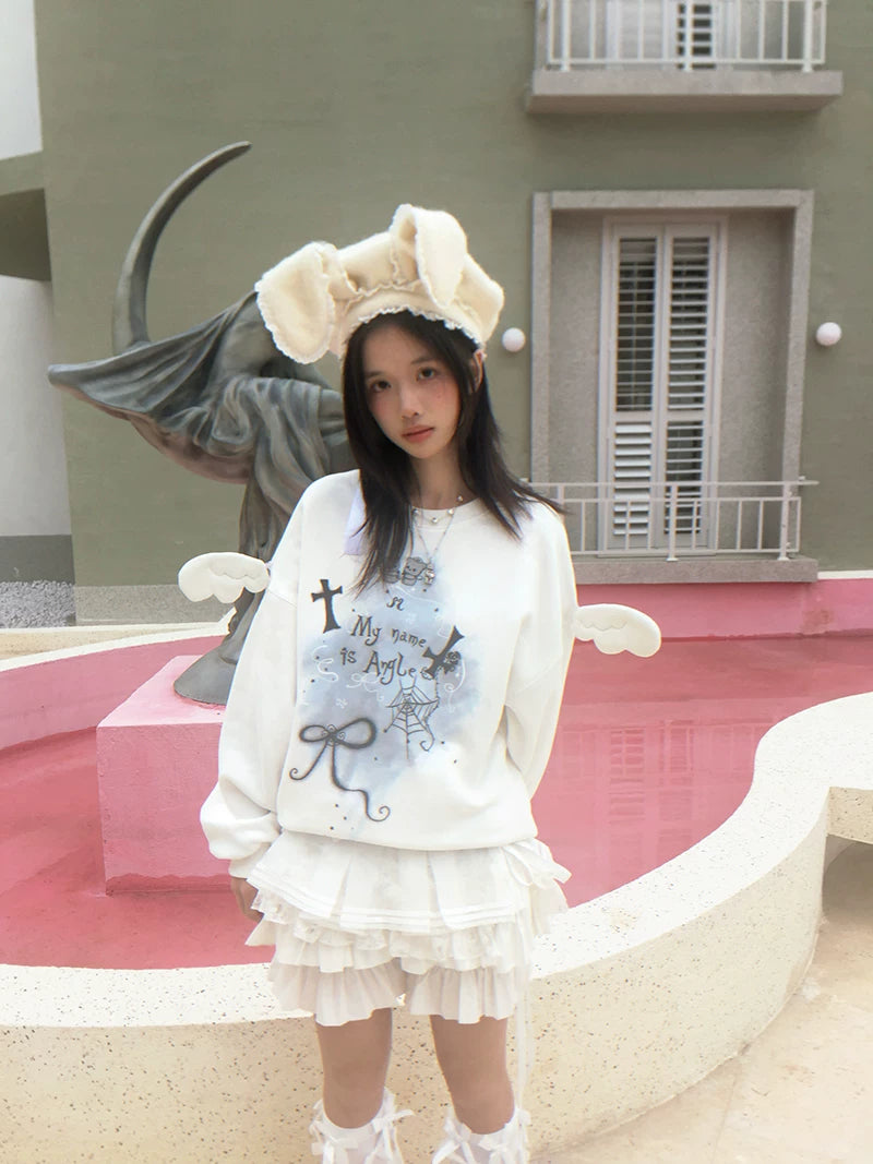 Wire Bunny Ear Lace Beret Hat