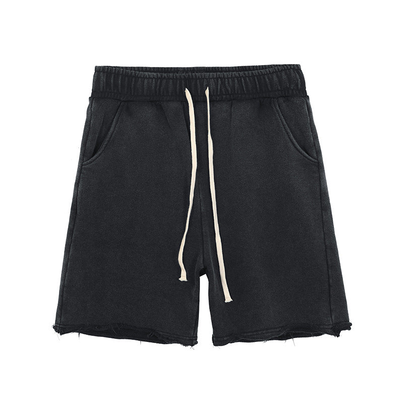 Washed Vintage Raw Edge Short Sweatpants