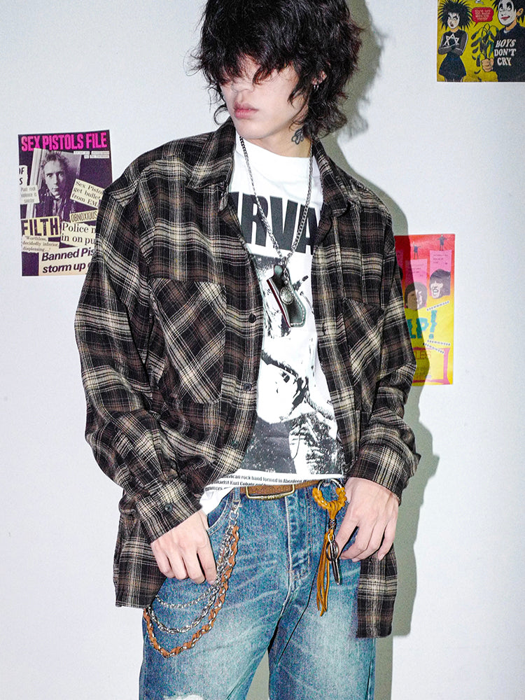 Plaid Pattern Long Sleeve Shirt