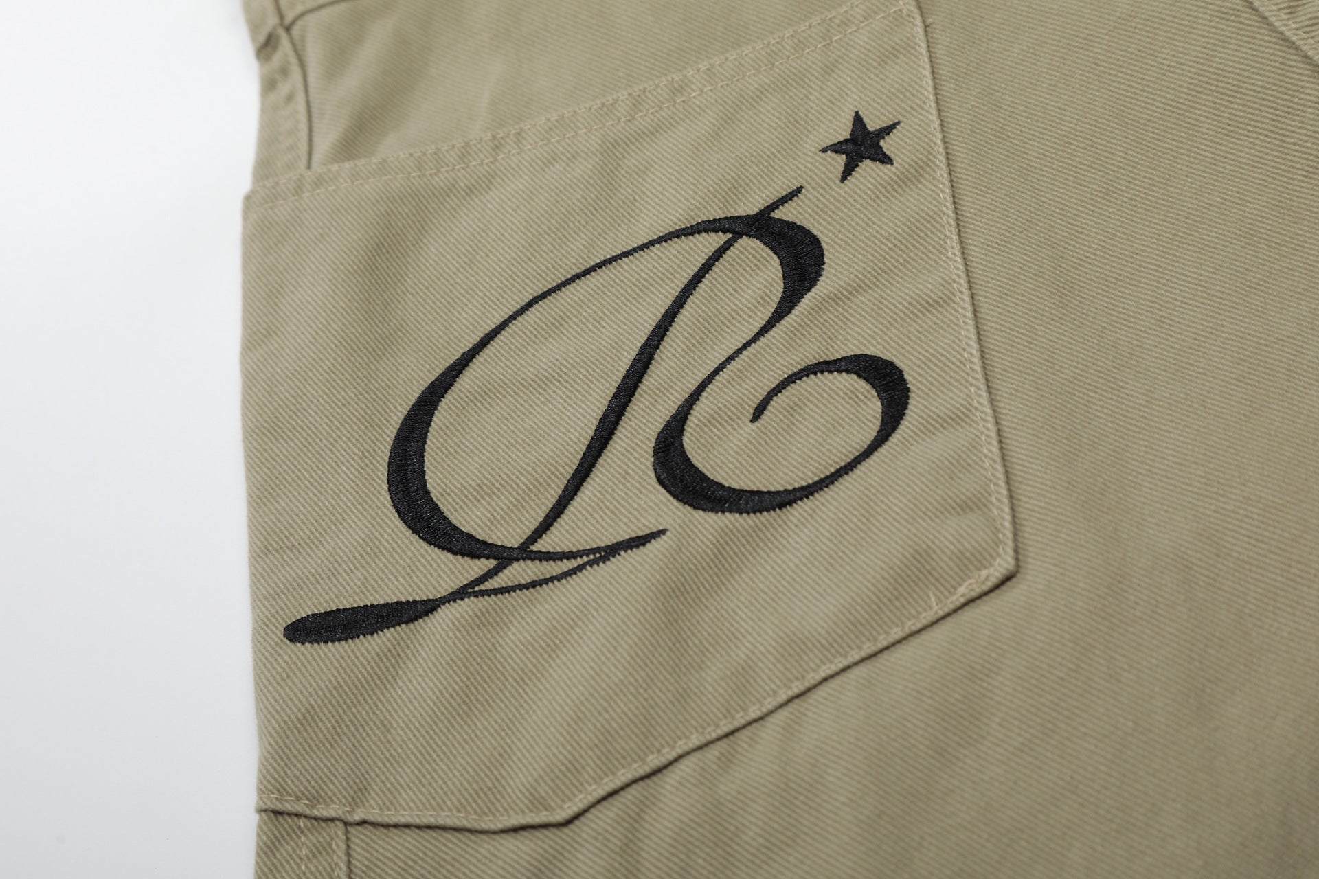 Washed Embroidery Wide Leg Jort
