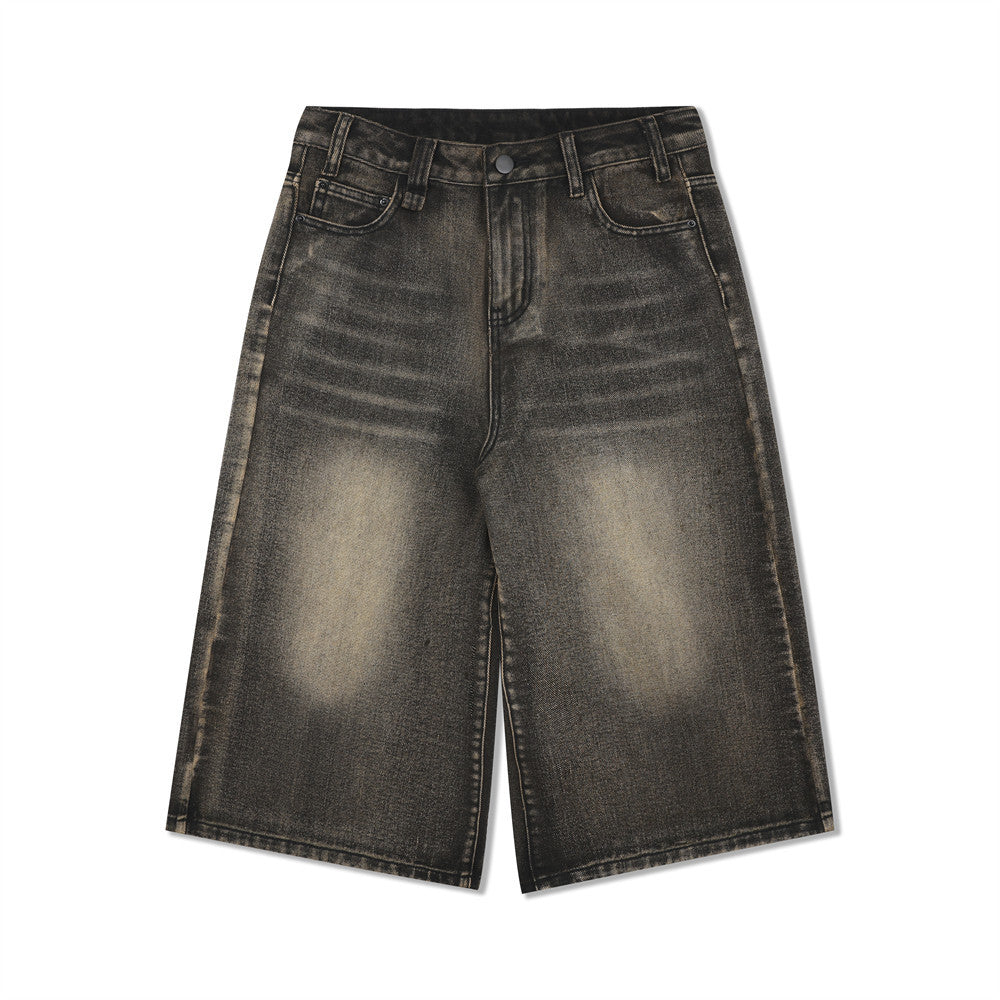 Pantalones cortos vintage lavados y arrugados