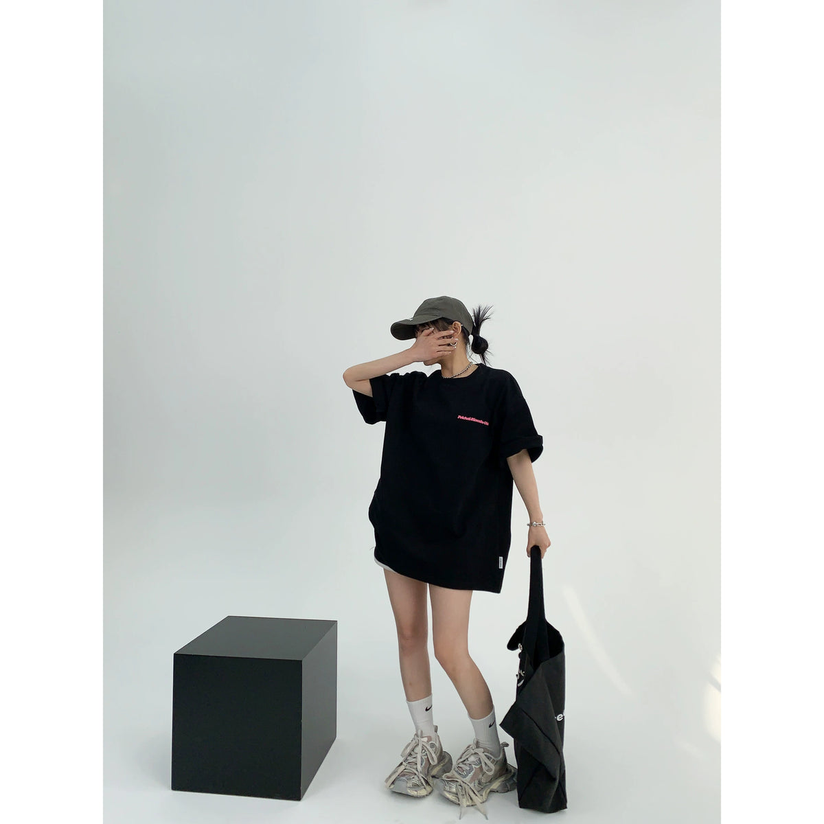 Pink Print Oversize Short Sleeve T-Shirt