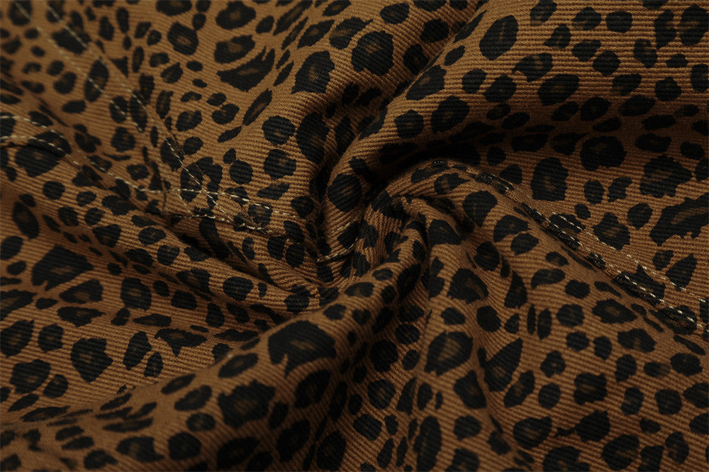 Vaqueros Scimitar con estampado de leopardo vintage