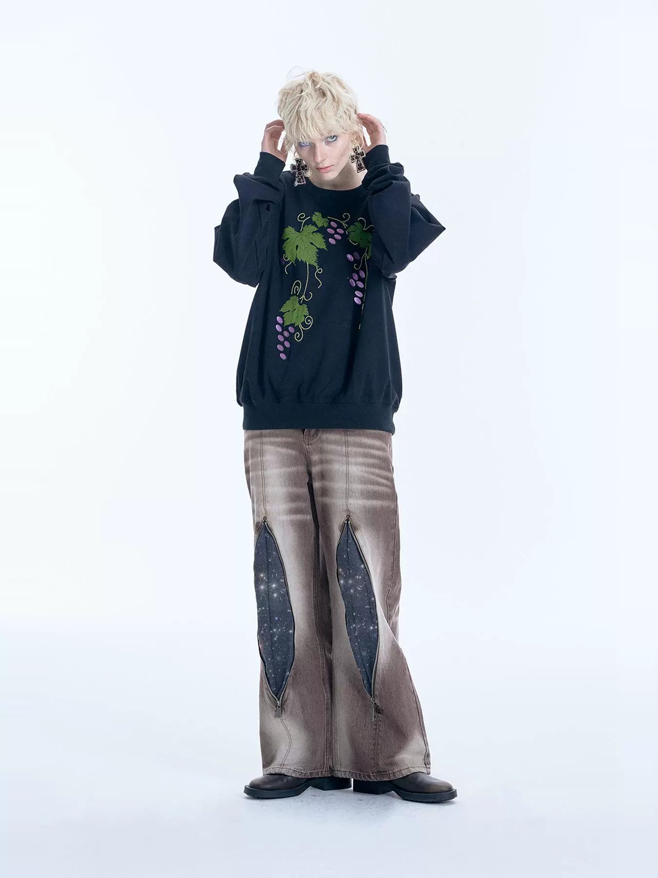 Grape Design Pullover Sweatshirt