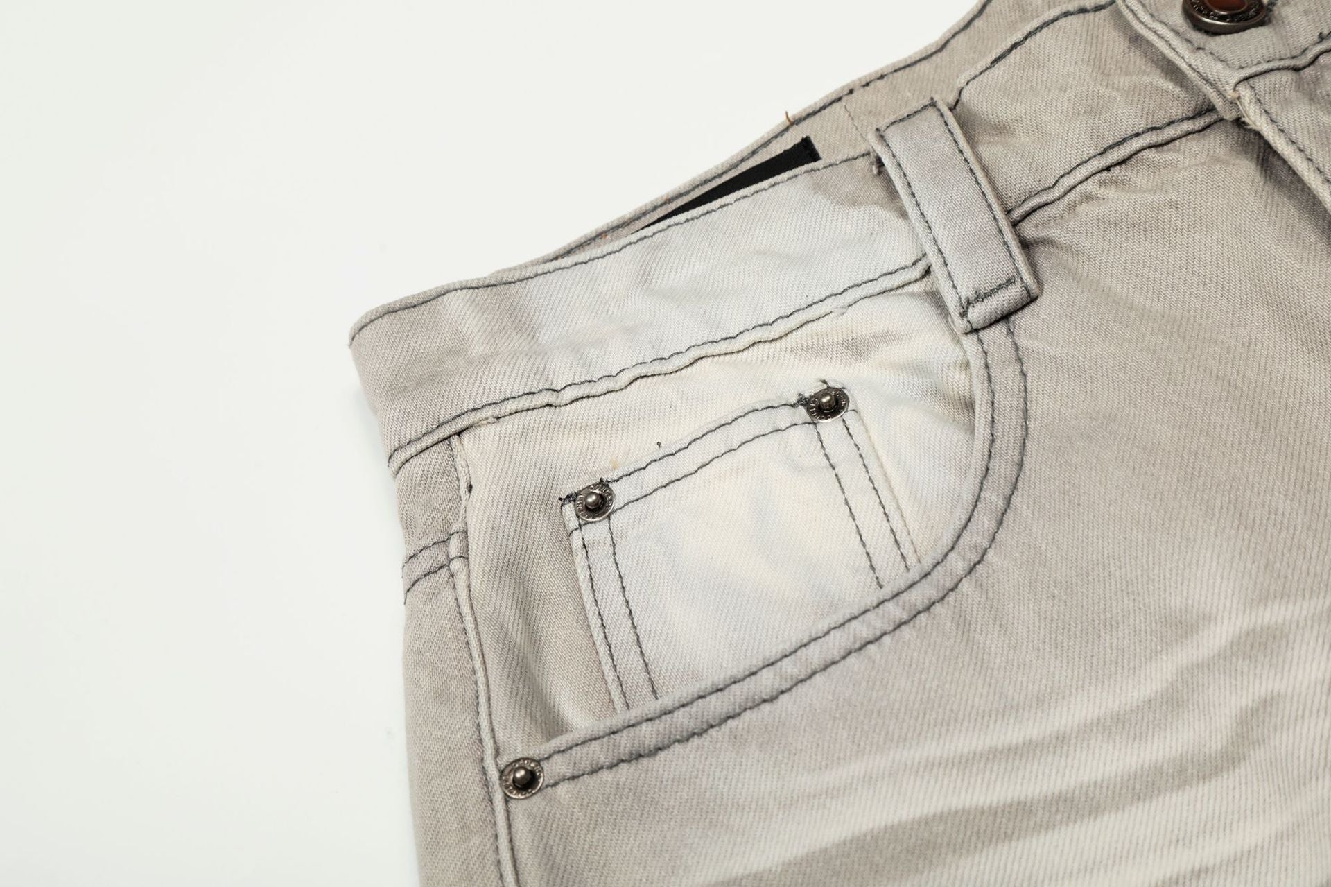 Washed Whiskers Wide Leg Denim Jeans